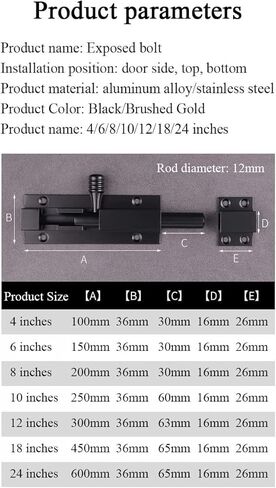 Door Lock,Gate Bolt Stainless,Slide Bolt,Upgraded Slide Latch Lock, Thickened Stainless Steel Sliding Lock for Door, Brushed Finish Sliding Bolt Lock in Saudi Arabia