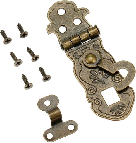 Latch Lock Antique Bronze Wooden Box Toggle Lock Box Buckles Latch Clasp Pattern Carved Flower Book Lock Tone in Saudi Arabia