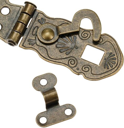 Latch Lock Antique Bronze Wooden Box Toggle Lock Box Buckles Latch Clasp Pattern Carved Flower Book Lock Tone in Saudi Arabia