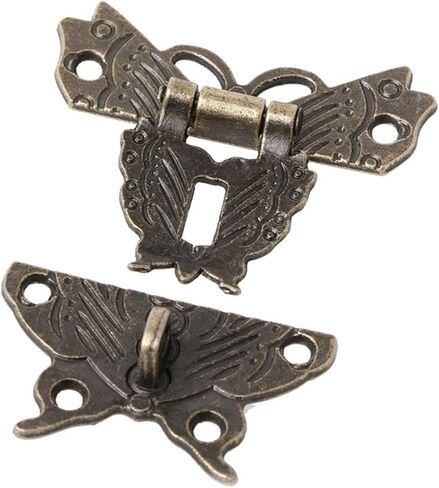 Latch Lock Bronze Hasp Latch Jewelry Wooden Box Lock Cabinet Buckle Case Locks Handle Hardware Accessory in Saudi Arabia