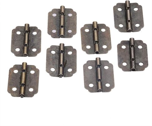 Antique Hinges,Bronze Decorative,Wooden Box Hinge,10Pcs Small Cabinet Door Hinge,Door Butt Hinges,4 Holes Bronze Tone Bag Accessory,22 * 17mm,with Screws Butt Hinges in Saudi Arabia