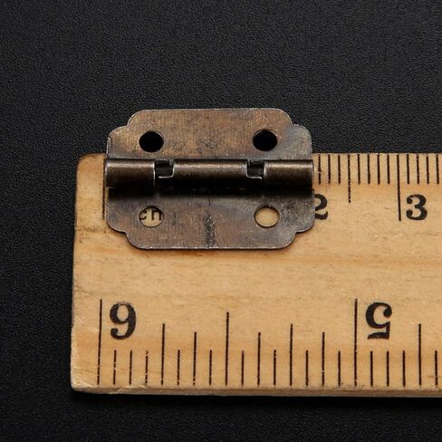 Antique Hinges,Bronze Decorative,Wooden Box Hinge,10Pcs Small Cabinet Door Hinge,Door Butt Hinges,4 Holes Bronze Tone Bag Accessory,22 * 17mm,with Screws Butt Hinges in Saudi Arabia
