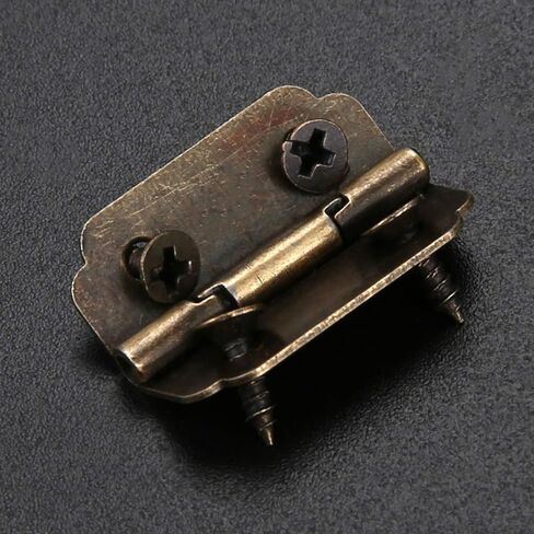 Antique Hinges,Bronze Decorative,Wooden Box Hinge,10Pcs Small Cabinet Door Hinge,Door Butt Hinges,4 Holes Bronze Tone Bag Accessory,22 * 17mm,with Screws Butt Hinges in Saudi Arabia