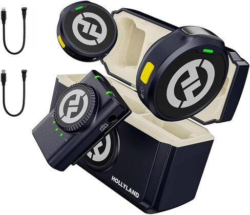 Hollyland Lark M2 Wireless Microphone for iPhone/Camera/Android/PC,48kHz/24-bit High Fidelity Audio,1000ft Range,Noise Cancelling,40H Use for YouTube,Vlog,Streaming,Video Recording(Camera Version) in Kuwait