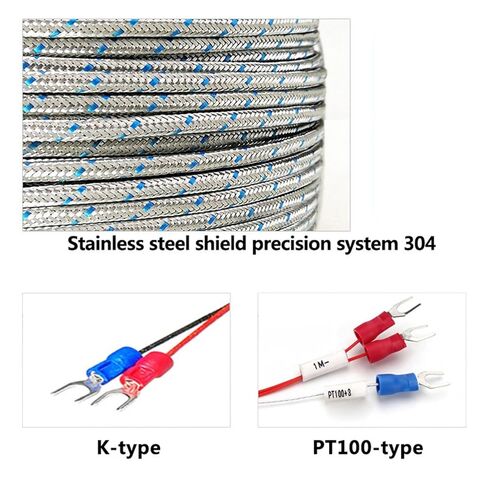 Flexible Bending Probe1100 Degree PT100/K Type Ungrounded 1mm 2mm 3mm 5mm Controller Sheathed Thermocouple Temperature Sensor(K 6mm,100mm) in Saudi Arabia