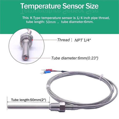 800°C Temperature Sensor Thread M6~27M /NPT 1/8~3/4 Stainless Steel Probe K /PT100 Type Thermocouple 1Pcs in Saudi Arabia