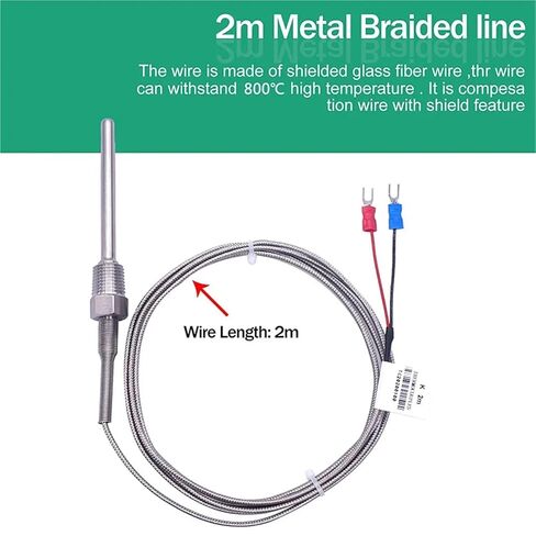 800°C Temperature Sensor Thread M6~27M /NPT 1/8~3/4 Stainless Steel Probe K /PT100 Type Thermocouple 1Pcs in Saudi Arabia
