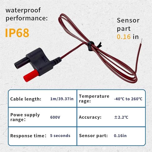 Multimeter Cable for 80BK-A Type Mini K Thermocouple Temperature Integrated Probe Cable in Saudi Arabia