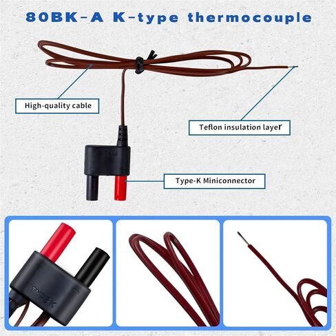 Multimeter Cable for 80BK-A Type Mini K Thermocouple Temperature Integrated Probe Cable in Saudi Arabia