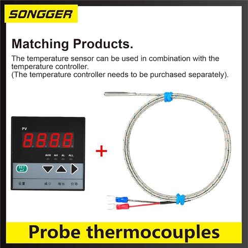 K Type E Type Probe Thermocouples Temperature Sensor 0-400°C 0-600°C Stainless Steel Industrial High Temp Detector(K-15M) in Saudi Arabia