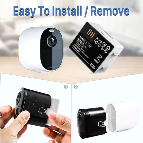 بطاريات بديلة من SHENMZ لـ Arlo Pro/Alro Pro 2,3000 مللي أمبير (2024 ترقية جديدة) بطارية بديلة عالية السعة لكاميرا Arlo Pro Arlo Pro 2 VMA4400 VMC4030 VMS3230 VM4030 VM4030P 2pack in Kuwait