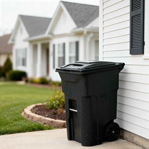 48 Gallon Garbage Cans Trash Cans With 2 Rugged Wheels Ergonomic Handle And Lid Heavy Duty Construction Built For Toughness And Maximum Impact Resistance Perfect For Both Indoor Or Outdoor Use in Saudi Arabia