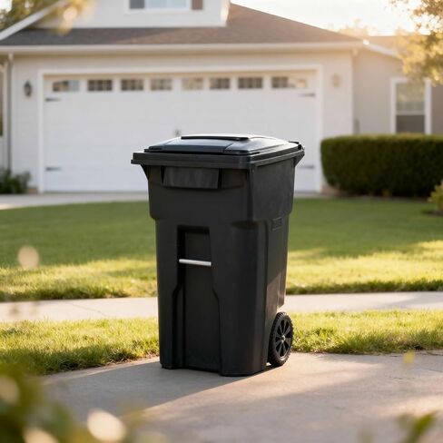 48 Gallon Garbage Cans Trash Cans With 2 Rugged Wheels Ergonomic Handle And Lid Heavy Duty Construction Built For Toughness And Maximum Impact Resistance Perfect For Both Indoor Or Outdoor Use in Saudi Arabia