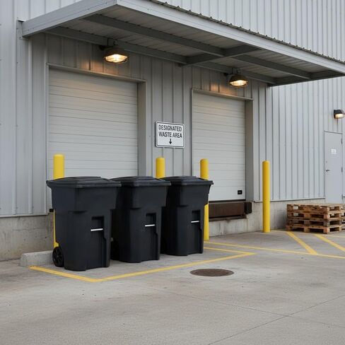 48 Gallon Garbage Cans Trash Cans With 2 Rugged Wheels Ergonomic Handle And Lid Heavy Duty Construction Built For Toughness And Maximum Impact Resistance Perfect For Both Indoor Or Outdoor Use in Saudi Arabia