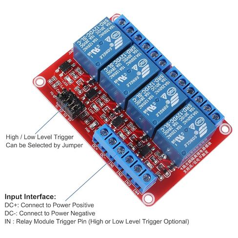 4 قطعة 12 فولت 4 قناة وحدة التتابع مع عزل Optocoupler دعم الزناد المستوى العالي والمنخفض in Saudi Arabia