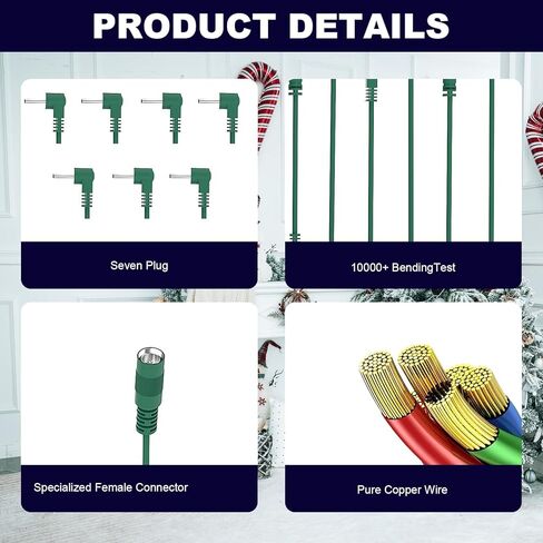 5V Power Cord kit for Hallmark Keepsake Compatible with Hallmark Keepsake Storytellers and Magic Keepsake Ornaments Power Adapter Charger（with 7 Plug ） in Saudi Arabia