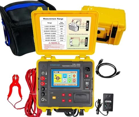 Transformer DC Resistance Tester Digital Ground Conductivity Tester Meter with 200.0uΩ～50.00kΩ Resolution 0.1uΩ 600 Groups Storage USB Interface IP65 Built-in Printer Function in Saudi Arabia
