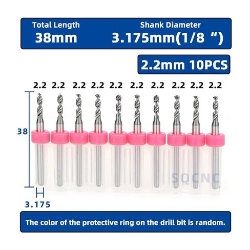 1SET Micro Drill Bits Mini CNC Drilling Bit Set Print Circuit Board Drill Bit For PCB For Board(10pcs 2.2) in Kuwait