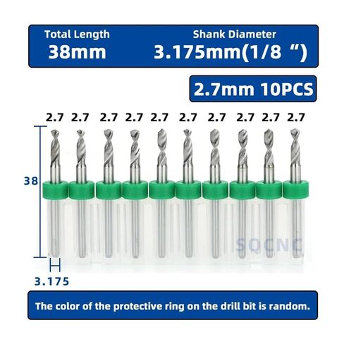 1SET مايكرو لقمة ثقب البسيطة CNC لقمة ثقب مجموعة طباعة لوحة دوائر كهربائية مثقاب لثنائي الفينيل متعدد الكلور للوحة (10 قطعة 2.7) in Kuwait