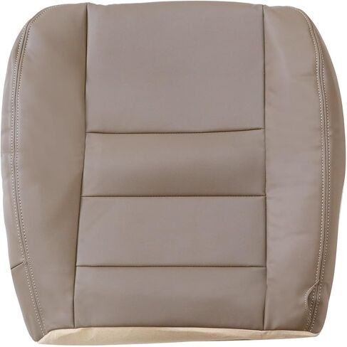 Priprilod Tan Microfiber Leather Driver & Passenger Side Bottom & Top Lean Back Prestice Prestive Cover متوافق مع Ford F250 F350 F450 F550 Lariat XLT 2002 2003 2005 2006 2007 in Saudi Arabia