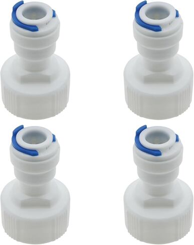4PCS Straight for NPT Thread Adapter Plastic RO Fittings 3/4" Female Thread to 3/8" OD Push to Connect Plastic RO Fittings RO Filter Adapter Water Purifier Accessories in Kuwait