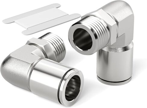 1PCS 304 Stainless Steel Male Elbow 12MM Tube OD x 1/4 Inch BSP Thread Push to Connect Fitting PL12-02 in Saudi Arabia