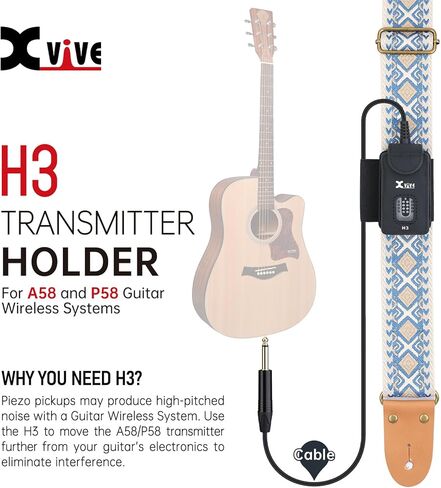 H3 Transmitter Holder for A58 and P58 Guitar Wireless Systems,with ¼" TS male to ¼" TS Female Adapter in Kuwait