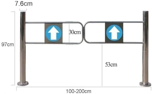 بوابة التأرجح التلقائية ذات المدخل الواسع من الفولاذ المقاوم للصدأ، باب يدوي، بوابة أمان التأرجح الأوتوماتيكية لمحلات السوبر ماركت - باب تحكم في الوصول أحادي الاتجاه متين لمناطق أمين الصندوق والمستودعات in Kuwait