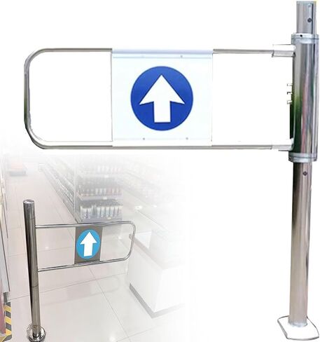 Automatic Rebound Swing Gate Wide Stainless Steel Entrance Manual Door，Automatic Closing Safety Gate for Supermarkets & Warehouses - Unidirectional Metal Door, 90° Opening, Perfect for Pedes in Saudi Arabia