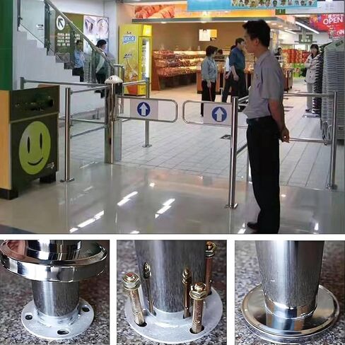 بوابة تأرجح أوتوماتيكية واسعة من الفولاذ المقاوم للصدأ، باب يدوي، بوابة تأرجح معدنية ذاتية الإغلاق لمحلات السوبر ماركت والمستودعات - باب أمان للمشاة مقاس 140 × 97 سم مع خاصية الإغلاق التلقائي in Kuwait