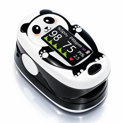 Panda Pediatric Pulse Oximeter for Kids (2+), Children Oxygen Monitor Fingertip with 20 × Memory, Blood Oxygen Saturation Monitor with Alarm, Batteries and Lanyard in Saudi Arabia