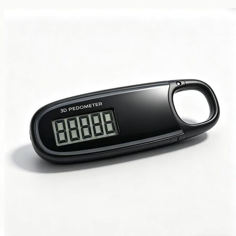 عداد خطوات بسيط للمشي ثلاثي الأبعاد مع مشبك وحبل، عداد خطوات مع شاشة LCD، مشبك وحبل (أبيض) in Kuwait
