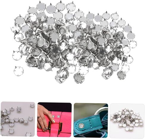NUOBESTY 100Pcs Hollow Rivets Metal Spike Studs for DIY Clothing Bags and Shoes Durable Material Bright Color Scratch Resistant for Crafting and Decoration in Saudi Arabia