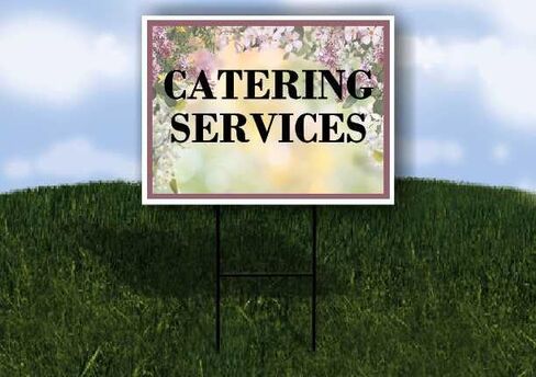 Catering Services Spring Flowers Purple Lilac Up Arrows A-Frame Single Sided 23x23 in. sign in Saudi Arabia