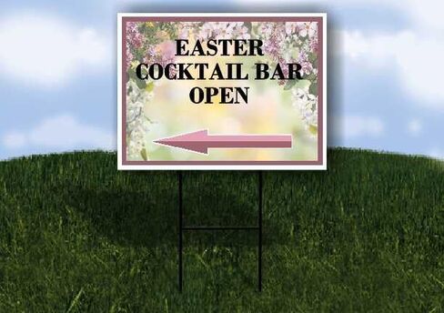 شريط كوكتيل عيد الفصح مفتوح زهور الربيع أرجواني أرجواني لأعلى سهام على شكل حرف A من جانب واحد مقاس 23 × 23 بوصة. in Kuwait