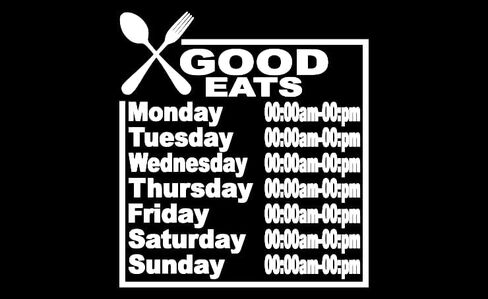 Custom Business Hours Door Decal, 11x11 inches, Vinyl Sign with Restaurant Logo Design, Personalized Store Hours in Saudi Arabia