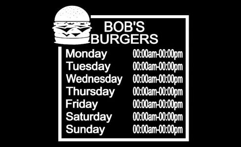 Custom Business Hours Door Decal, 11x11 inches, Vinyl Sign with Restaurant Logo Design, Personalized Store Hours in Saudi Arabia