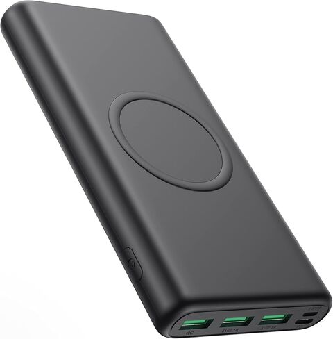 Wireless Portable Charger 30,800mAh,15W Wireless Charging USB C Power Bank,25W PD QC 4.0 Fast Charging 4 Outputs Travel Essentials Battery Pack Compatible with iPhone 17/16/15/14/13/12,Galaxy,Android in Kuwait