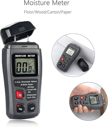 Digital Wood Moisture Meter Timber Damp Tester Handheld Hygrometer Lumber Detector EMT01 with HD LCD Display in Saudi Arabia