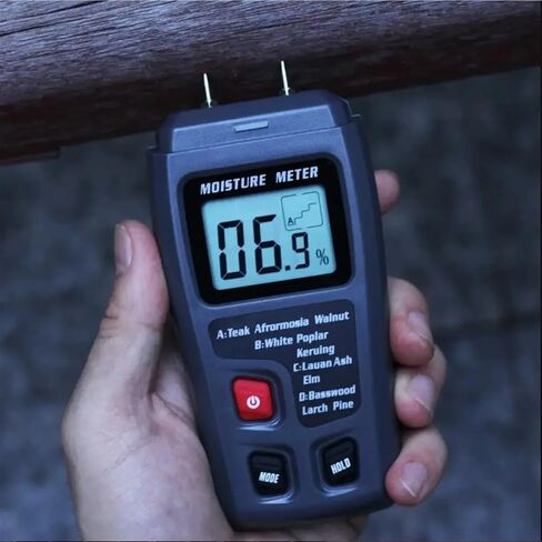 Digital Wood Moisture Meter Timber Damp Tester Handheld Hygrometer Lumber Detector EMT01 with HD LCD Display in Saudi Arabia