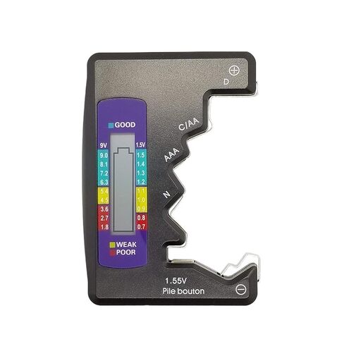 Digital Battery Tester LCD Display AA/AAA/9V/1.5V Button Cell Battery Capacity Check Detector Capacitance Diagnostic Tool in Saudi Arabia