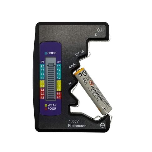 Digital Battery Tester LCD Display AA/AAA/9V/1.5V Button Cell Battery Capacity Check Detector Capacitance Diagnostic Tool in Saudi Arabia
