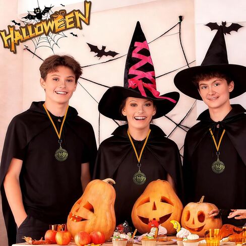12 Pcs Halloween Pumpkin Medals, Bulk Pumpkin Carving Award Pumpkin Costume Awards with Neck Ribbons Trick or Treat Medal for Halloween Awards Costume Party Favors in Saudi Arabia