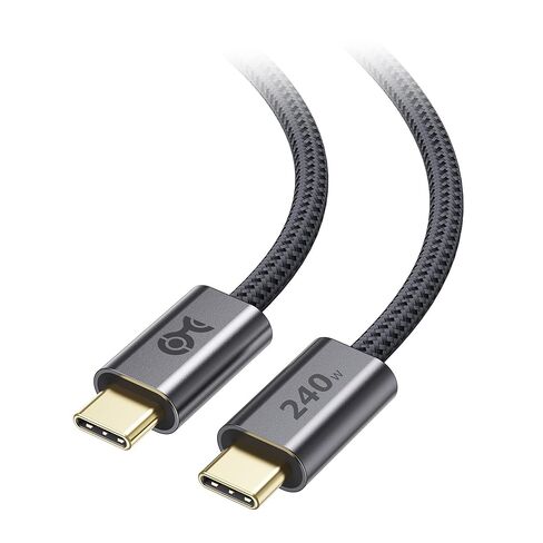 Cable Matters 2-Pack 240W USB C كابل شحن سريع - 6 أقدام، كابل USBC إلى USBC، بدون فيديو، سلك شحن سريع 240 واط من النوع C يعمل مع iPhone 15/16، iPad Pro، Macbooks، Surface Pro، أسود in Saudi Arabia