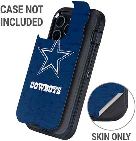 Skinit Decal Phone Skin Compatible with OtterBox Defender iPhone 14 Pro Max - Officially Licensed NFL Dallas Cowboys Distressed Design in Saudi Arabia