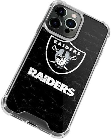 Skinit Clear Phone Case Compatible with iPhone 14 Pro Max - Officially Licensed NFL Las Vegas Raiders Distressed Design in Saudi Arabia