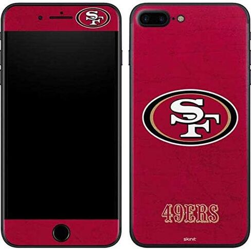 Skinit Decal Phone Skin Compatible with iPhone 8 Plus - Officially Licensed NFL San Francisco 49ers Distressed Design in Saudi Arabia