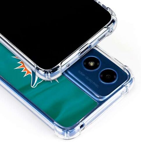 حافظة هاتف Skinit الشفافة متوافقة مع Moto G 5G - تصميم NFL Miami Dolphins المرخص رسميًا in Kuwait