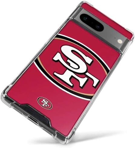 Skinit Clear Phone Case Compatible with Google Pixel 8 - Officially Licensed NFL San Francisco 49ers Large Logo Design in Saudi Arabia