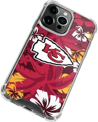 Skinit Clear Phone Case Compatible with iPhone 14 Pro Max - Officially Licensed NFL Kansas City Chiefs Tropical Print Design in Saudi Arabia
